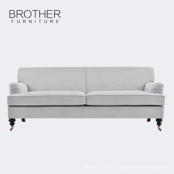 La última tela gris del diseño cubrió el sofá árabe de la sala de estar de 3 asientos